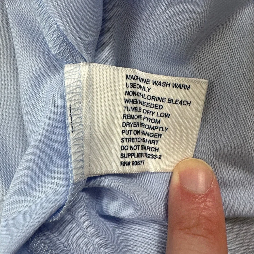 Stafford Dress Shirt 15 32-33 Blue Mens Button Down Regular Fit Broadcloth - Picture 6 of 8
